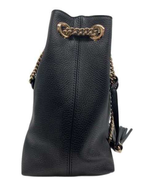 GUCCI（グッチ）GUCCI (グッチ) インターロッキングGチェーンショルダーバッグ ブラックの古着・服飾アイテム