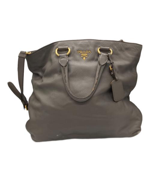 PRADA（プラダ）PRADA (プラダ) 2WAYショルダーバッグ グレーの古着・服飾アイテム
