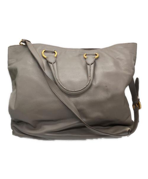 PRADA（プラダ）PRADA (プラダ) 2WAYショルダーバッグ グレーの古着・服飾アイテム