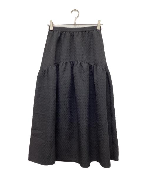 BALLSEY（ボールジィ）BALLSEY (ボールジィ) ペイズリーマトラッセ ギャザーロングスカート ブラック サイズ:34の古着・服飾アイテム