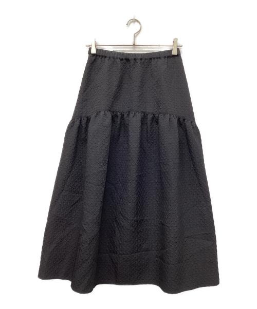 BALLSEY（ボールジィ）BALLSEY (ボールジィ) ペイズリーマトラッセ ギャザーロングスカート ブラック サイズ:34の古着・服飾アイテム