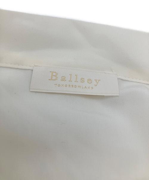 BALLSEY（ボールジィ）BALLSEY (ボールジィ) クリアデシン フリルボウタイブラウス ホワイト サイズ:36の古着・服飾アイテム