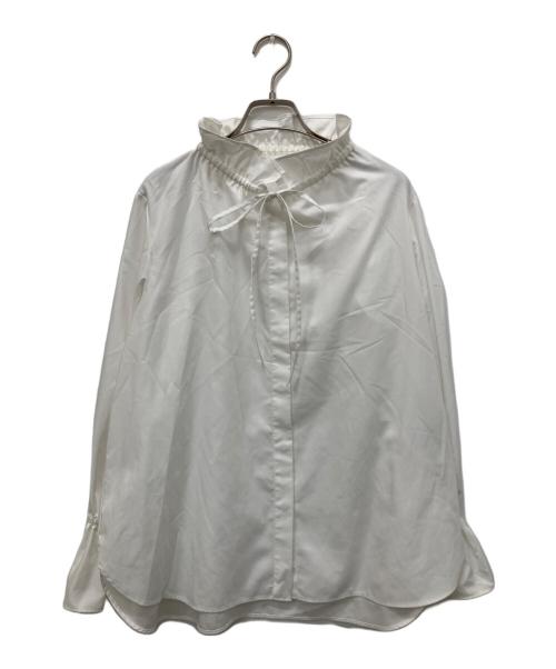 UNITED ARROWS（ユナイテッドアローズ）UNITED ARROWS (ユナイテッドアローズ) フリルカラー フレアスリーブ ブラウス ホワイト サイズ:Freeの古着・服飾アイテム
