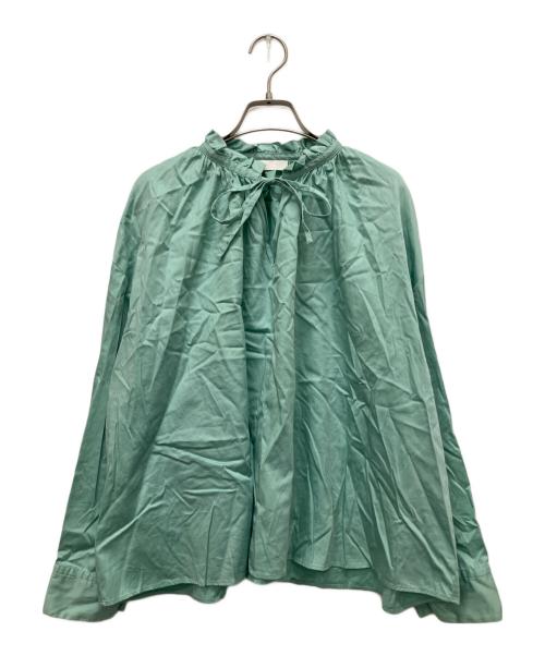 BALLSEY（ボールジィ）BALLSEY (ボールジィ) フリルカラー フレアスリーブ ブラウス グリーン サイズ:36の古着・服飾アイテム