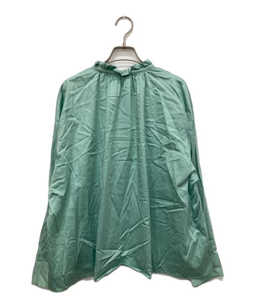 BALLSEY（ボールジィ）BALLSEY (ボールジィ) フリルカラー フレアスリーブ ブラウス グリーン サイズ:36の古着・服飾アイテム