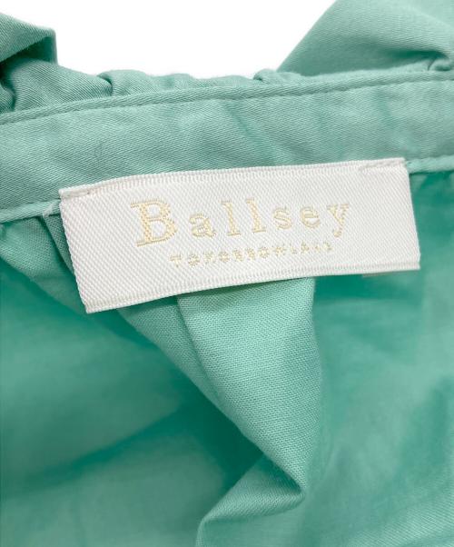 BALLSEY（ボールジィ）BALLSEY (ボールジィ) フリルカラー フレアスリーブ ブラウス グリーン サイズ:36の古着・服飾アイテム