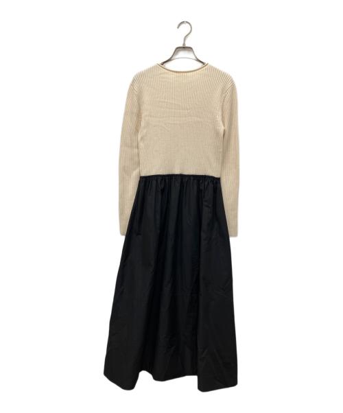 BALLSEY（ボールジィ）BALLSEY (ボールジィ) リンクスリブコンビ クルーネックワンピース アイボリー×ブラック サイズ:36の古着・服飾アイテム