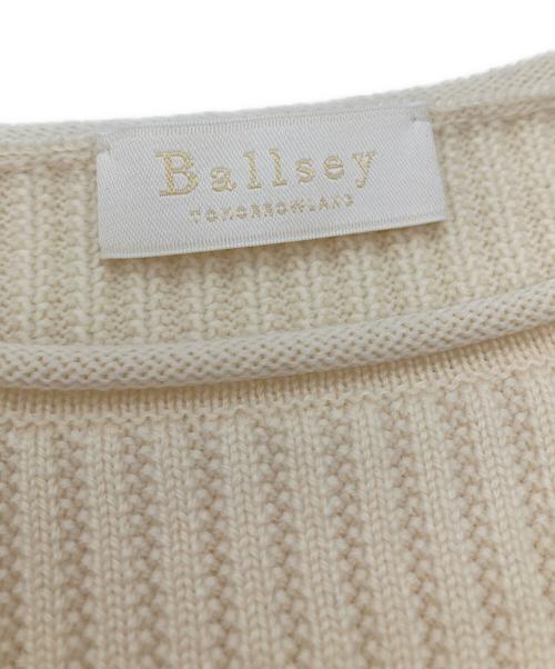 BALLSEY（ボールジィ）BALLSEY (ボールジィ) リンクスリブコンビ クルーネックワンピース アイボリー×ブラック サイズ:36の古着・服飾アイテム