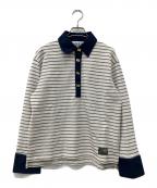 GANNIガニー）の古着「Single Piquet Jersey Polo」｜ベージュ×ネイビー