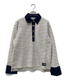 GANNI（ガニー）の古着「Single Piquet Jersey Polo」｜ベージュ×ネイビー