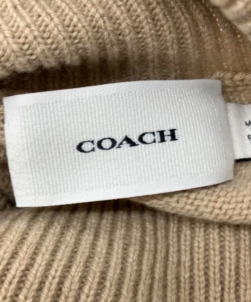 COACH（コーチ）COACH (コーチ) カシミアブレンドノルディックタートルセーター ベージュ サイズ:Sの古着・服飾アイテム