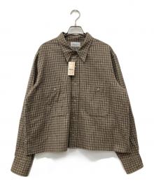 Marvine Pontiak shirts makers（マーヴィンポンティアックシャツメイカーズ）の古着「ボックスシルエットネルシャツ」｜オリーブ