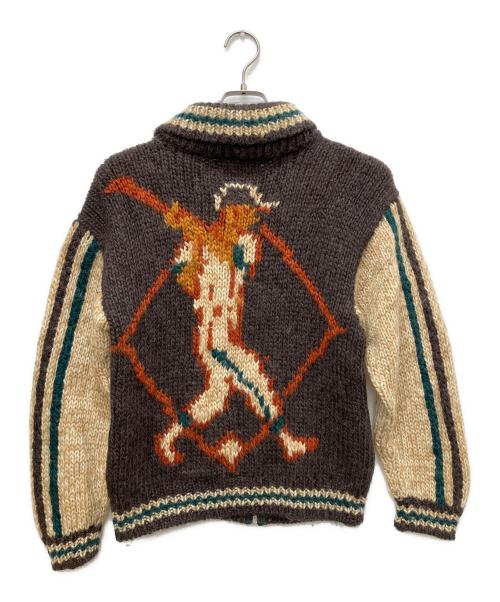 Spy Knitting（スパイニッティング）Spy Knitting (スパイニッティング) カウチンニットカーディガン ブラウン サイズ:Mの古着・服飾アイテム