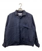 COMME des GARCONS SHIRTコムデギャルソンシャツ）の古着「パディングオープンカラーレーヨンシャツ」｜ネイビー