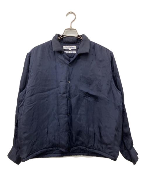 COMME des GARCONS SHIRT（コムデギャルソンシャツ）COMME des GARCONS SHIRT (コムデギャルソンシャツ) パディングオープンカラーレーヨンシャツ ネイビー サイズ:Lの古着・服飾アイテム