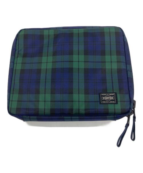 PORTER（ポーター）PORTER (ポーター) マルチケース ネイビー×グリーンの古着・服飾アイテム