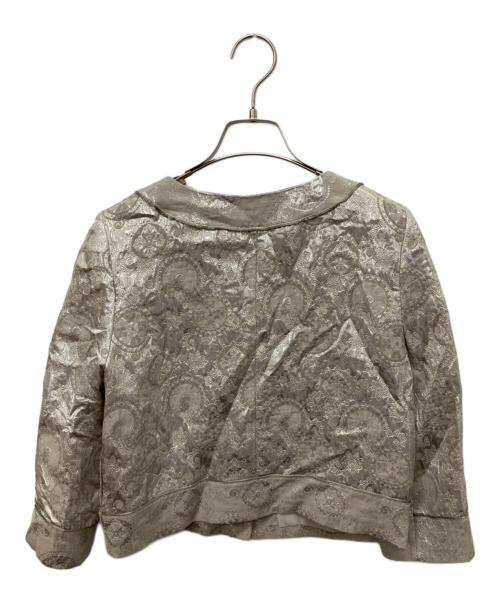 VIVIENNE TAM（ヴィヴィアンタム）VIVIENNE TAM (ヴィヴィアンタム) 総柄ノーカラージャケット グレー サイズ:１の古着・服飾アイテム
