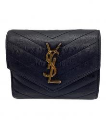 Saint Laurent Paris（サンローランパリ）の古着「カサンドラ 三つ折り財布」｜ブラック