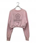 MARY QUANT×Lily Brownマリークヮント×リリーブラウン）の古着「デイジークロップドスウェット」｜ピンク