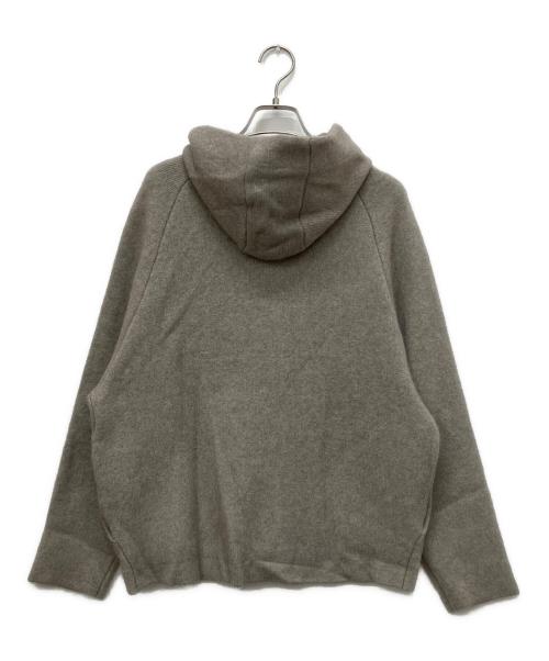 23区（ニジュウサンク）23区 (ニジュウサンク) ラクーンブレンドダブルフェイス ニット フーディー ブラウン サイズ:38(9)の古着・服飾アイテム