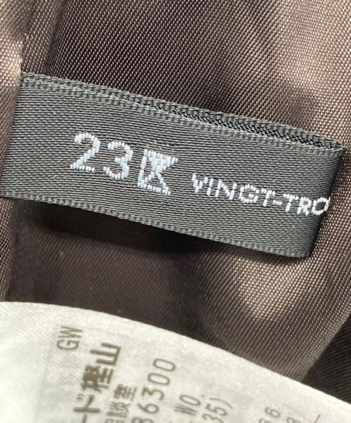 23区（ニジュウサンク）23区 (ニジュウサンク) クラッシュ プリーツ ジョーゼット スカート ブラウン サイズ:38の古着・服飾アイテム