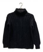 GUERNSEY WOOLLENSガンジーウーレンズ）の古着「フィッシャーマンニット」｜ブラック