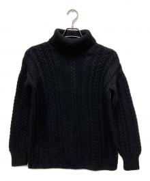 GUERNSEY WOOLLENS（ガンジーウーレンズ）の古着「フィッシャーマンニット」｜ブラック