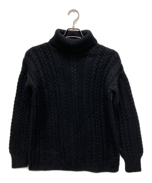 GUERNSEY WOOLLENS（ガンジーウーレンズ）GUERNSEY WOOLLENS (ガンジーウーレンズ) フィッシャーマンニット ブラック サイズ:36の古着・服飾アイテム