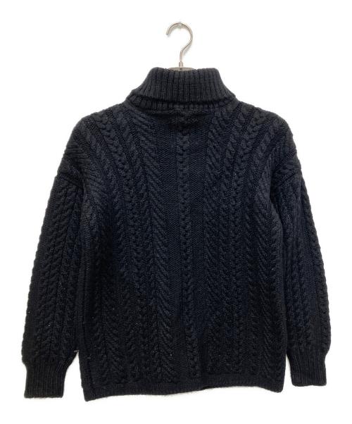 GUERNSEY WOOLLENS（ガンジーウーレンズ）GUERNSEY WOOLLENS (ガンジーウーレンズ) フィッシャーマンニット ブラック サイズ:36の古着・服飾アイテム