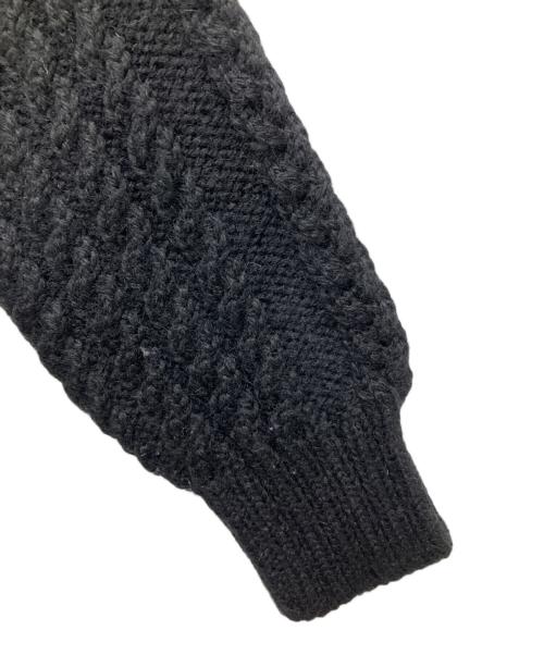 GUERNSEY WOOLLENS（ガンジーウーレンズ）GUERNSEY WOOLLENS (ガンジーウーレンズ) フィッシャーマンニット ブラック サイズ:36の古着・服飾アイテム