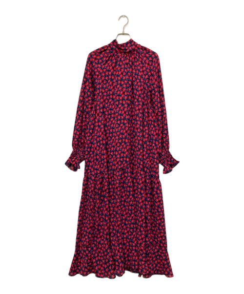 IENA（イエナ）IENA (イエナ) レトロフラワーティアードワンピース レッド サイズ:Mの古着・服飾アイテム