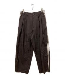 My Beautiful Landlet（マイビューティフルランドレット）の古着「TROPICAL CLOTH SIDE LINE WIDE PANTS」｜ブラウン