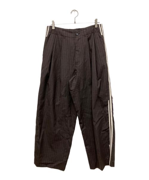 My Beautiful Landlet（マイビューティフルランドレット）My Beautiful Landlet (マイビューティフルランドレット) TROPICAL CLOTH SIDE LINE WIDE PANTS ブラウン サイズ:1の古着・服飾アイテム