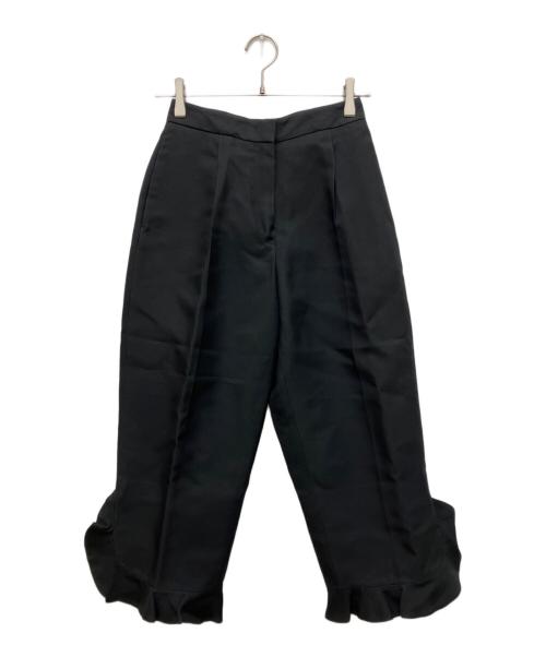 JIL SANDER（ジルサンダー）JIL SANDER (ジルサンダー) フリルヘム タックパンツ ブラック サイズ:32の古着・服飾アイテム