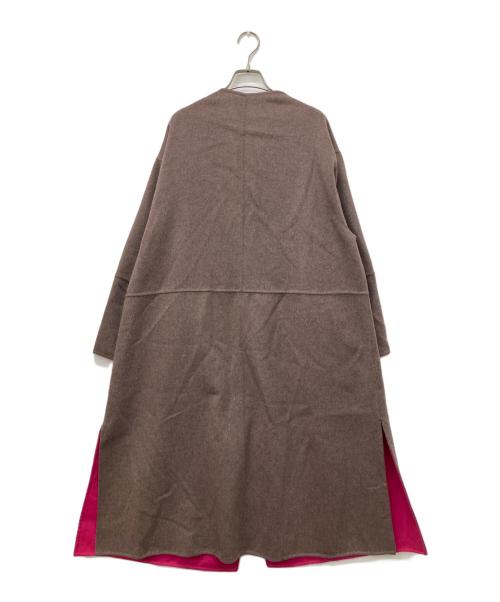 SIMPLICITE（シンプリシテ）simplicite (シンプリシテ) S120ブレンドリバーシブルコート ピンク×ベージュ サイズ:Mの古着・服飾アイテム