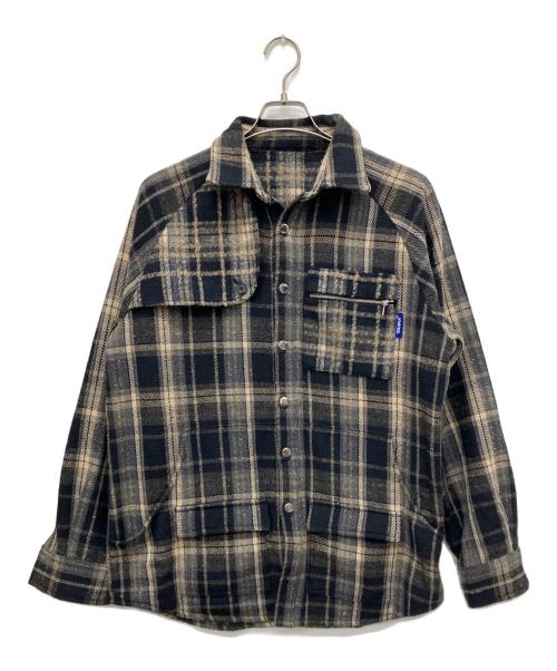 WANNA（ワナ）WANNA (ワナ) チェックジャケット ブラウン サイズ:Lの古着・服飾アイテム