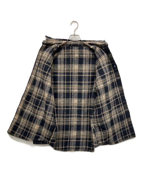 WANNA（ワナ）WANNA (ワナ) チェックジャケット ブラウン サイズ:Lの古着・服飾アイテム