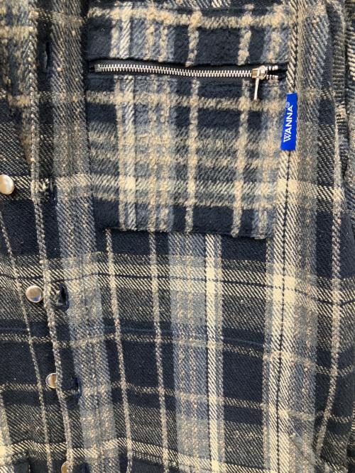 WANNA（ワナ）WANNA (ワナ) チェックジャケット ブラウン サイズ:Lの古着・服飾アイテム