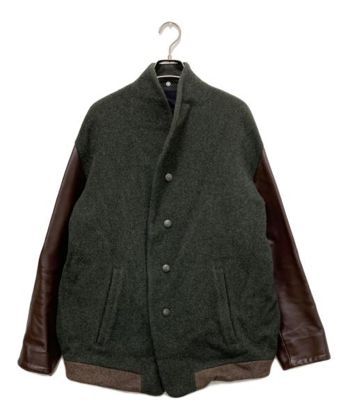 THE Sakaki（ザ サカキ）THE Sakaki (ザ サカキ) レザー切替スタジャン グリーン サイズ:Mの古着・服飾アイテム