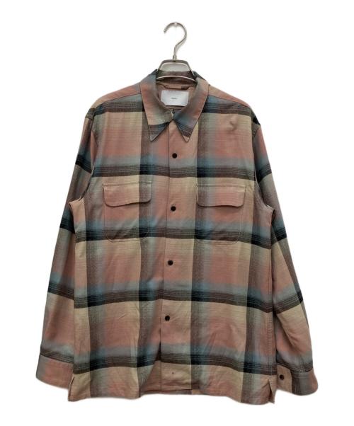SUGARHILL（シュガーヒル）SUGARHILL (シュガーヒル) RAYON OMBRE PLAID OPEN COLLAR BLOUSE ピンク サイズ:1の古着・服飾アイテム