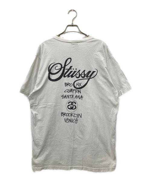stussy（ステューシー）stussy (ステューシー) ワールドツアーTシャツ ホワイト サイズ:Ｌの古着・服飾アイテム