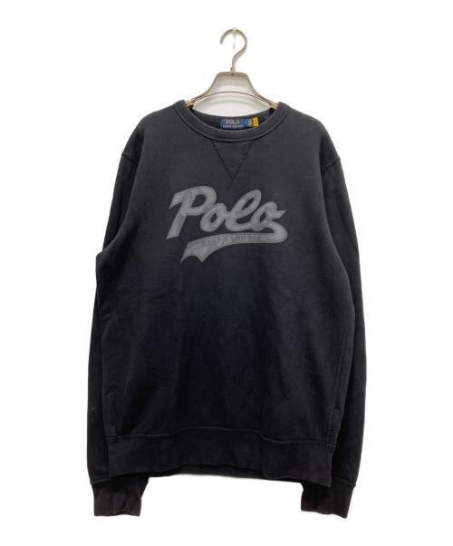 POLO RALPH LAUREN（ポロ・ラルフローレン）POLO RALPH LAUREN (ポロ・ラルフローレン) Vガゼットプリントスウェット ブラック サイズ:Mの古着・服飾アイテム