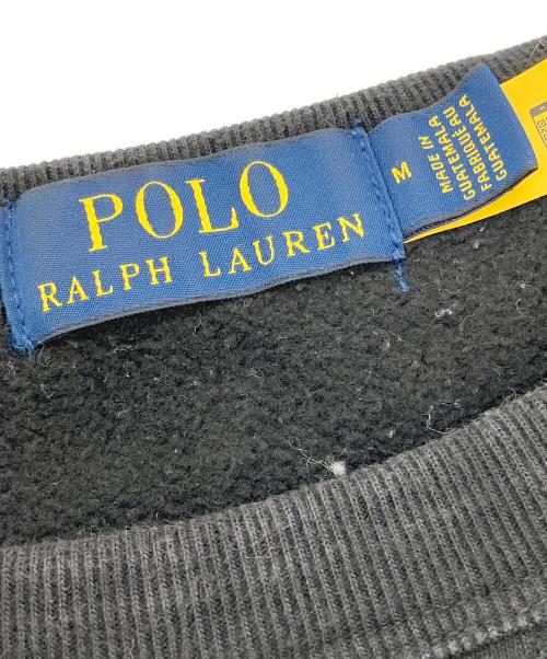 POLO RALPH LAUREN（ポロ・ラルフローレン）POLO RALPH LAUREN (ポロ・ラルフローレン) Vガゼットプリントスウェット ブラック サイズ:Mの古着・服飾アイテム