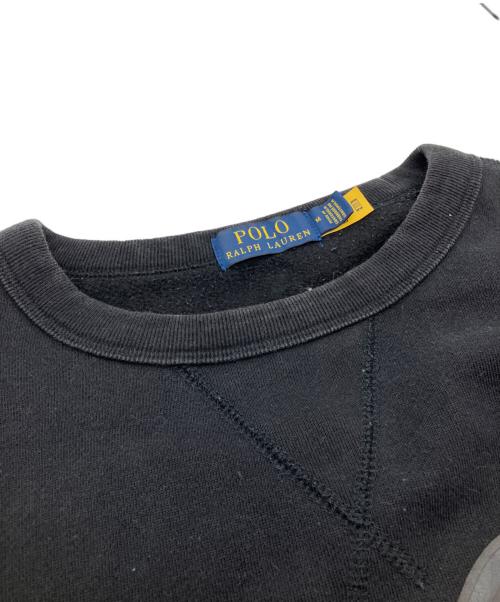 POLO RALPH LAUREN（ポロ・ラルフローレン）POLO RALPH LAUREN (ポロ・ラルフローレン) Vガゼットプリントスウェット ブラック サイズ:Mの古着・服飾アイテム