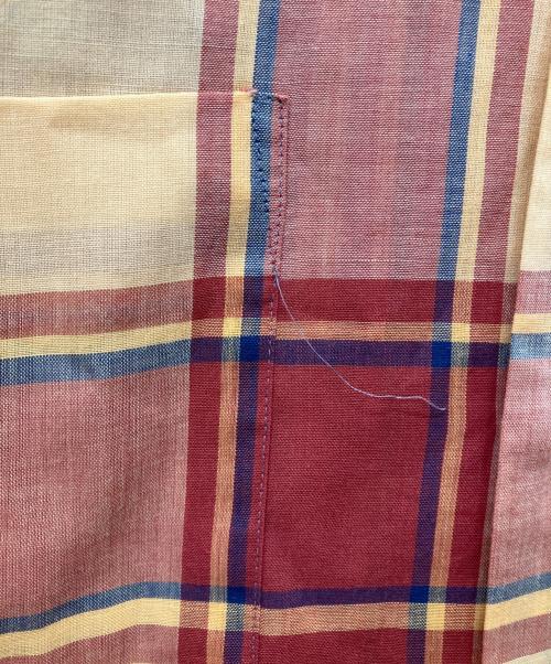 TOWN CRAFT（タウンクラフト）TOWN CRAFT (タウンクラフト) 60～70ｓオープンカラーチェックシャツ イエロー サイズ:Mの古着・服飾アイテム