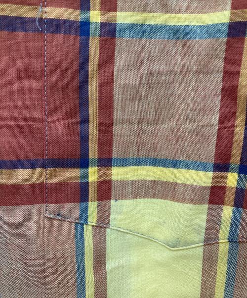 TOWN CRAFT（タウンクラフト）TOWN CRAFT (タウンクラフト) 60～70ｓオープンカラーチェックシャツ イエロー サイズ:Mの古着・服飾アイテム