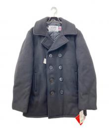 Schott（ショット）の古着「"740 PEACOAT" ウールメルトンダブルピーコート」｜ブラック
