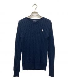POLO RALPH LAUREN（ポロ・ラルフローレン）の古着「ケーブルニット」｜ネイビー