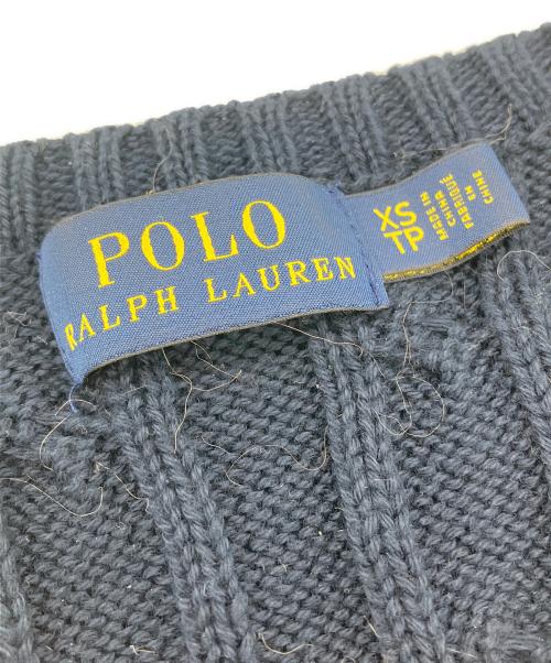 POLO RALPH LAUREN（ポロ・ラルフローレン）POLO RALPH LAUREN (ポロ・ラルフローレン) ケーブルニット ネイビー サイズ:XSの古着・服飾アイテム