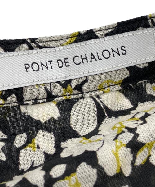 PONT DE CHALONS（ポンデシャロン）PONT DE CHALONS (ポンデシャロン) フラワープリントノースリーブワンピース ブラック サイズ:Freeの古着・服飾アイテム